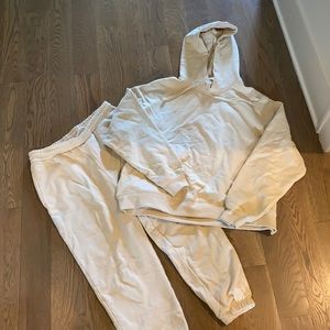 H&M cream sweatsuit
